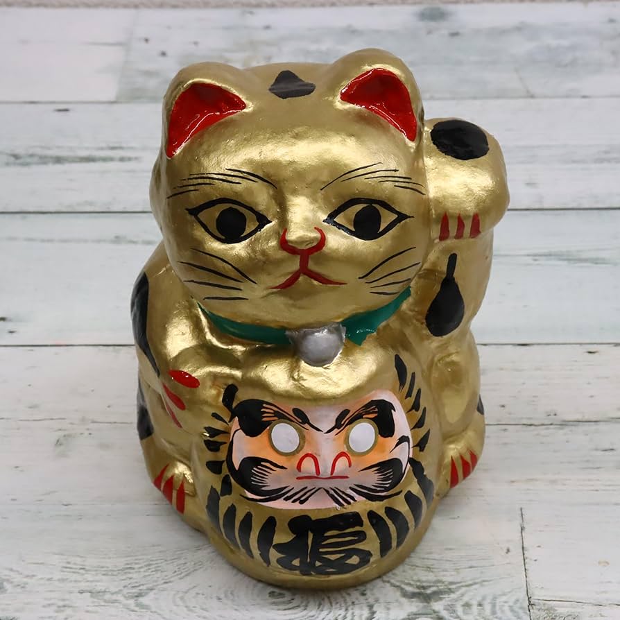 Amazon.co.jp: 日本製 福 ダルマ 猫 金(大) : ホーム＆キッチン